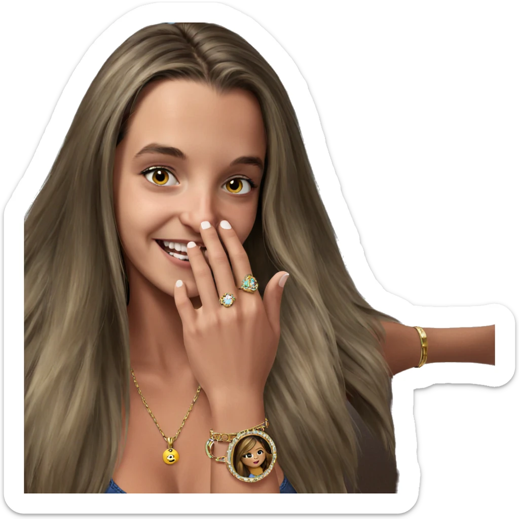 basement girl with jewelry sticker