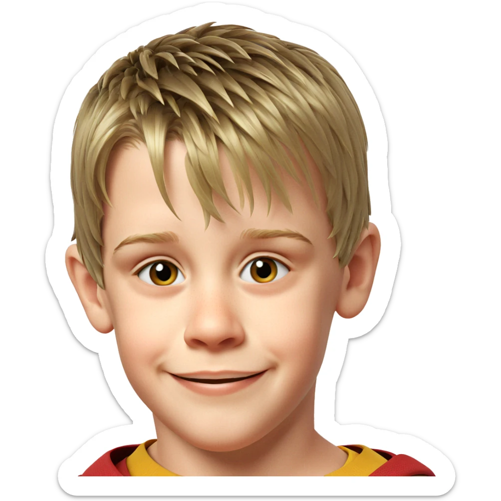 smiling boy on white background sticker