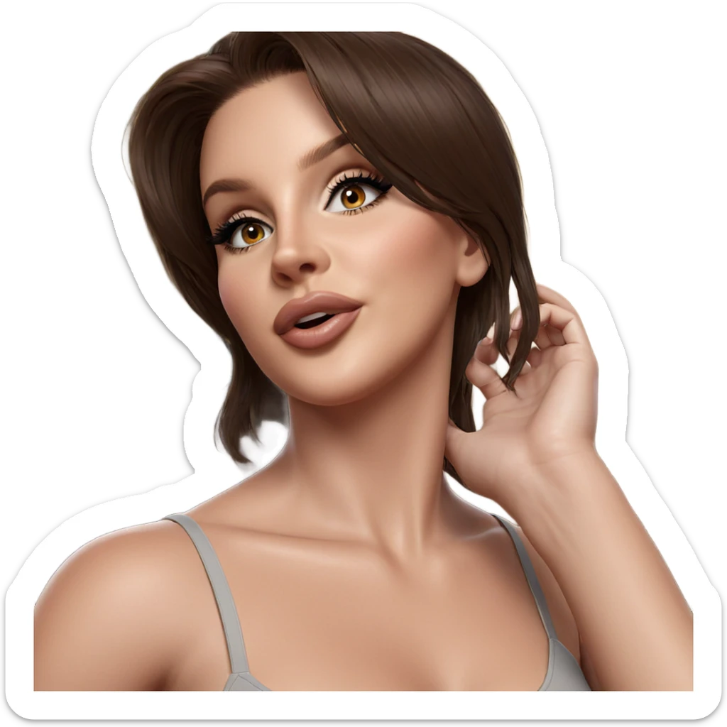 realistic portrait of girl sticker