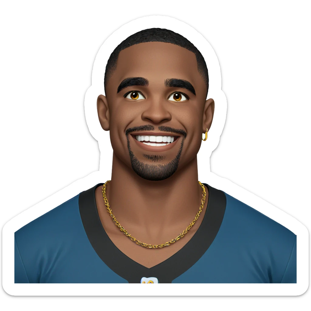 smiling dark-skinned boy portrait sticker