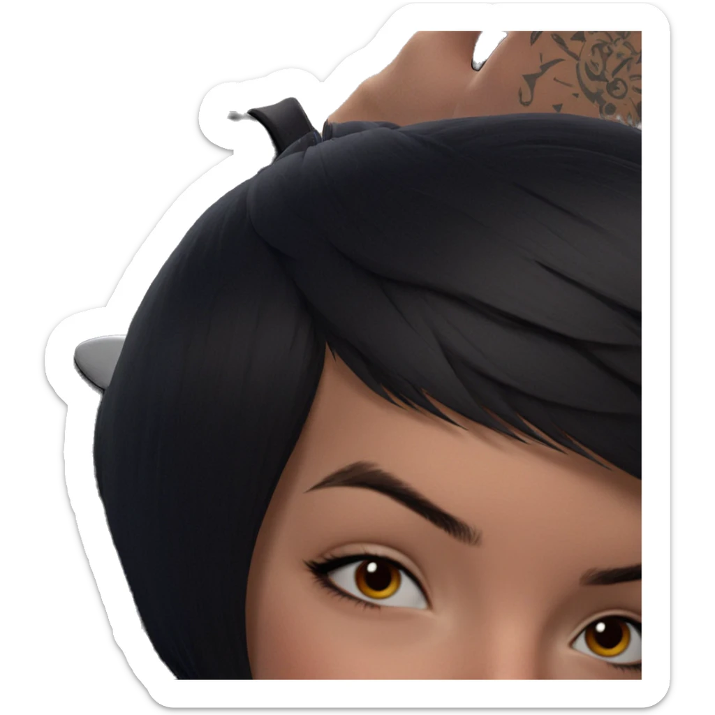 tattooed girl with short hair sticker