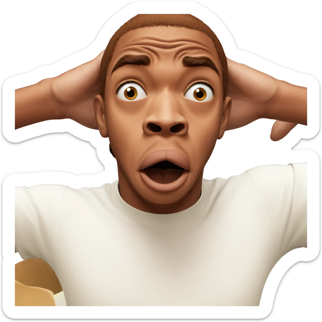 confused boy with facial hair sticker