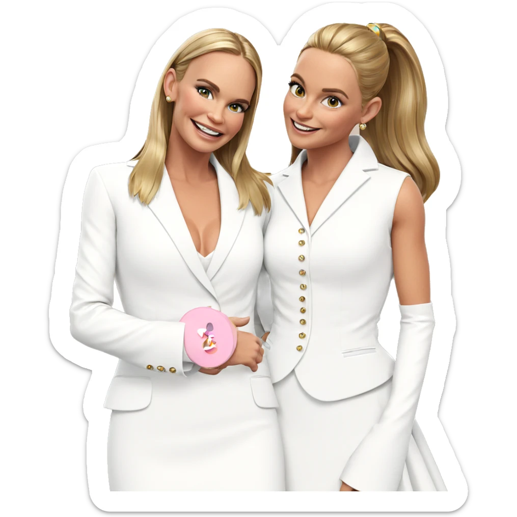 smiling girls in formal wear sticker