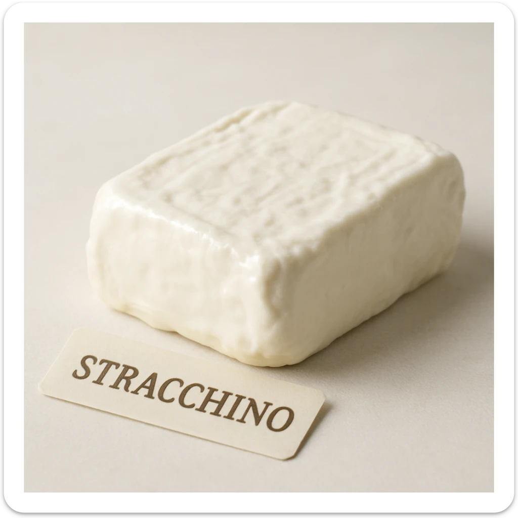 realistic photo of Italian stracchino cheese, soft white cheese on a light background sticker