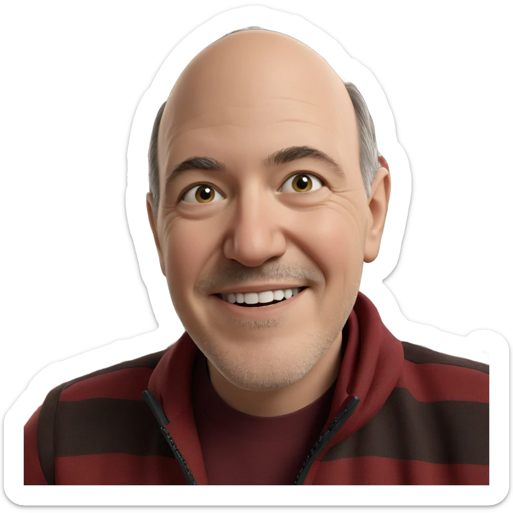 smiling boy by christmas tree sticker