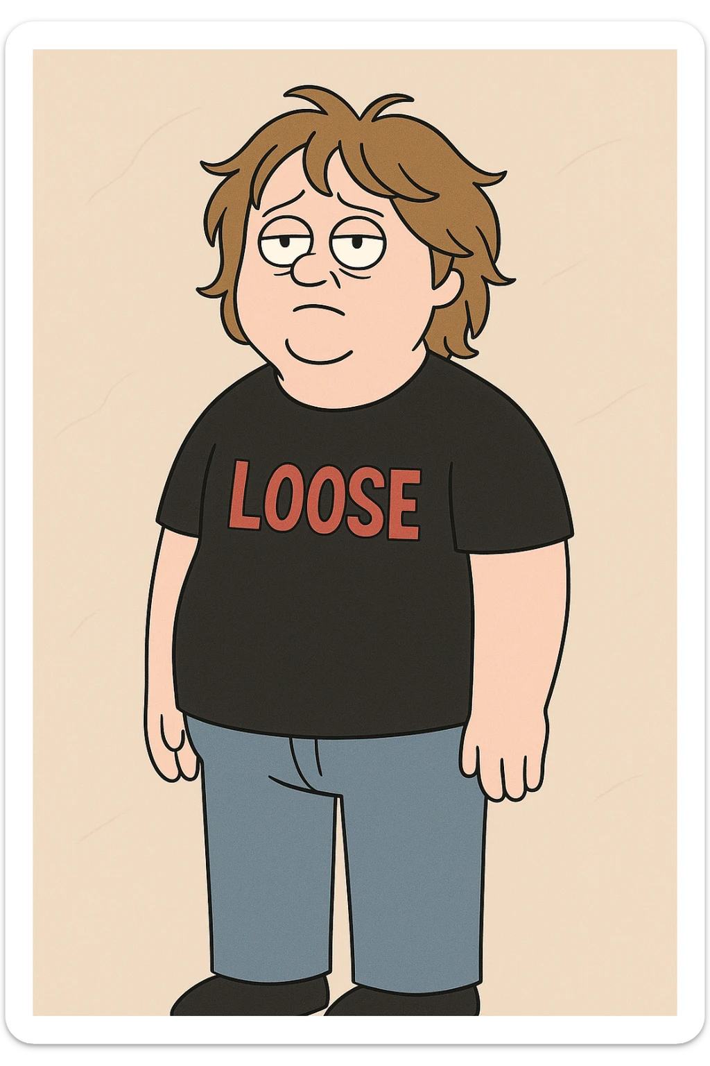 Lewis capaldi black shirt red Loose a blue jeans  sticker