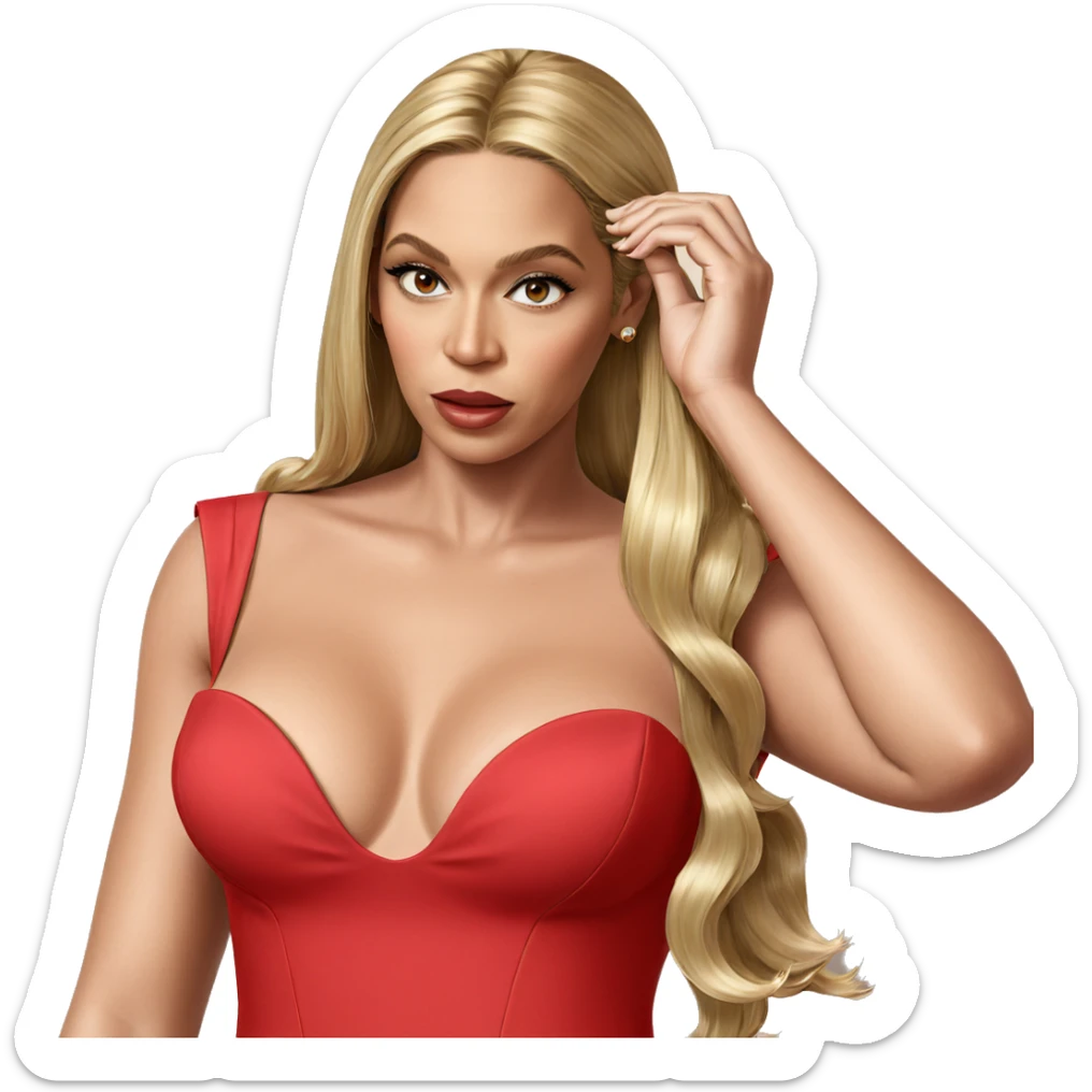 blonde girl in elegant dress sticker