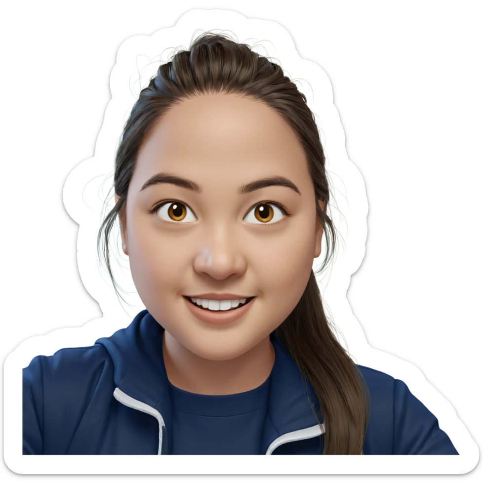 smiling girl with long hair sticker