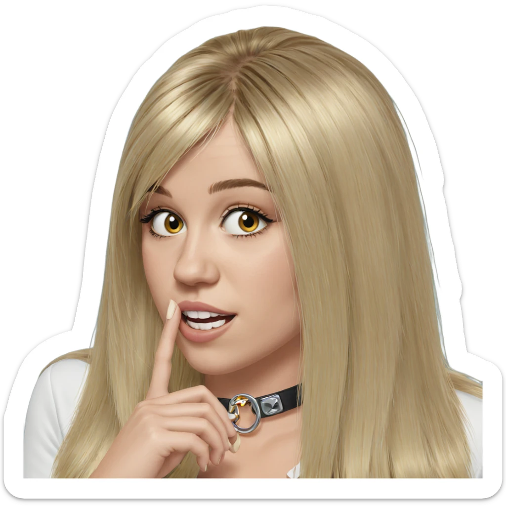 blonde girl with choker sticker