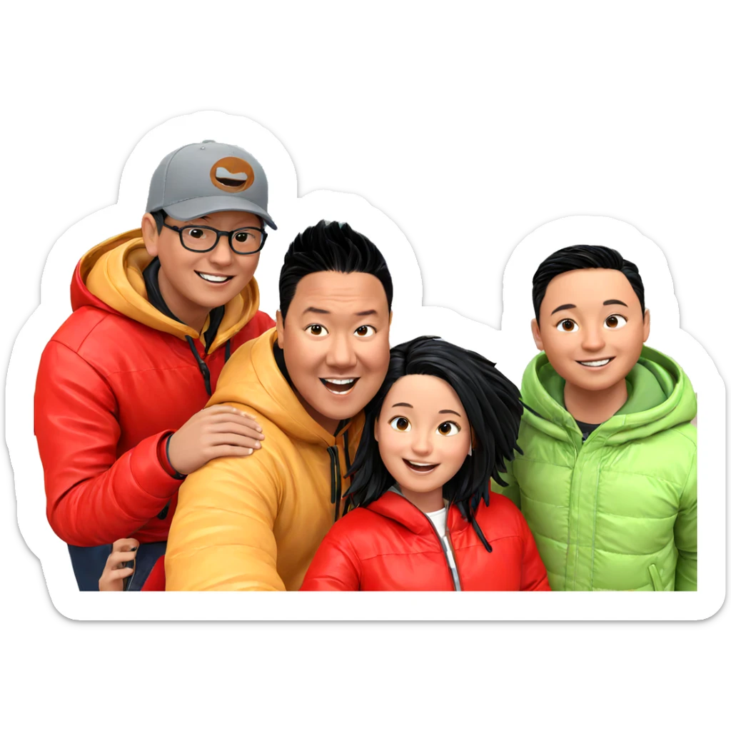 smiling girl with boys ocean sticker