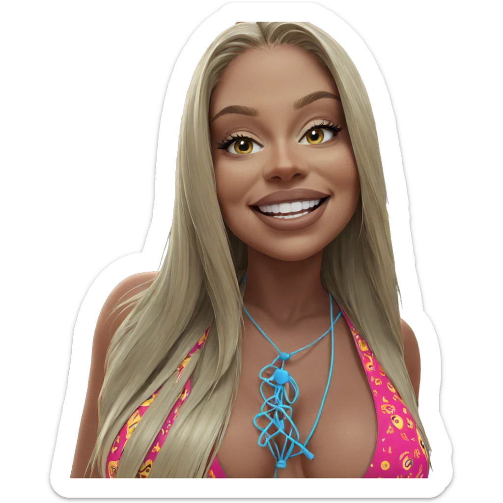 blonde girl in bikini smile sticker