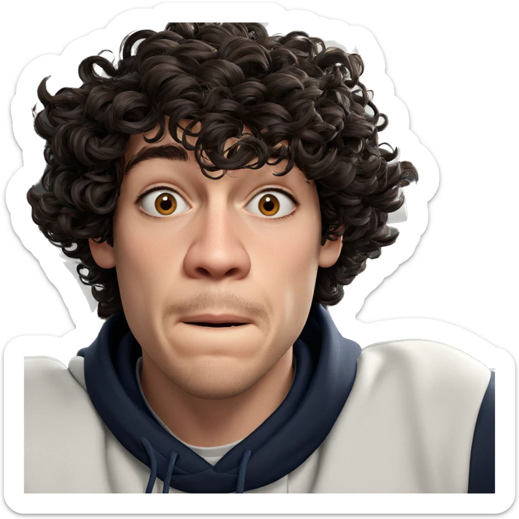 realistic male portrait gazing sticker