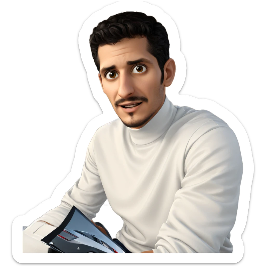 handsome young man with vehicle sticker