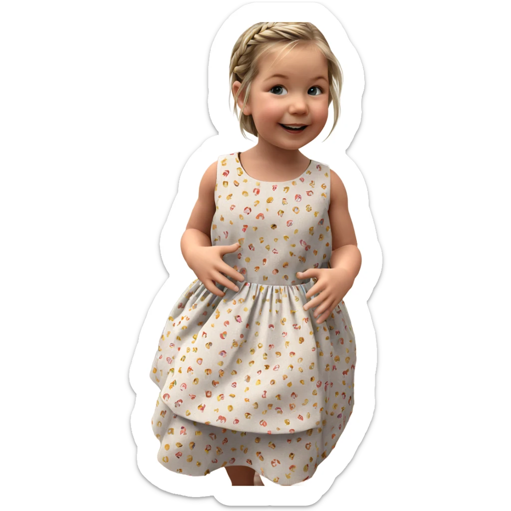 smiling girl in indoor dress sticker