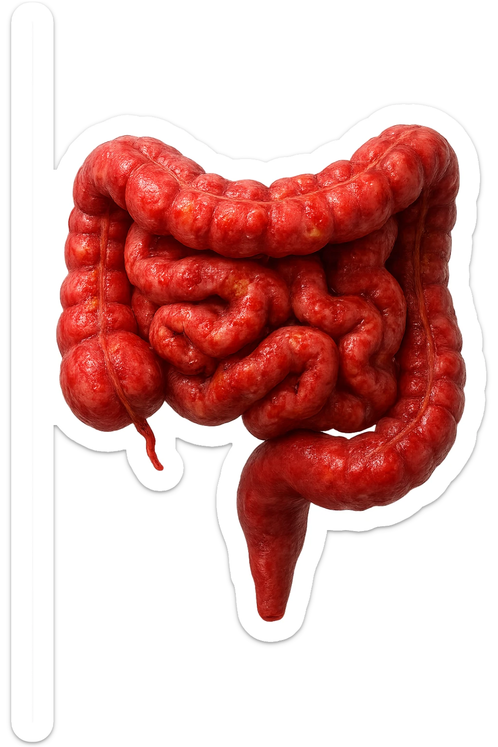 intestino infiammato iperrealistico 4k sticker