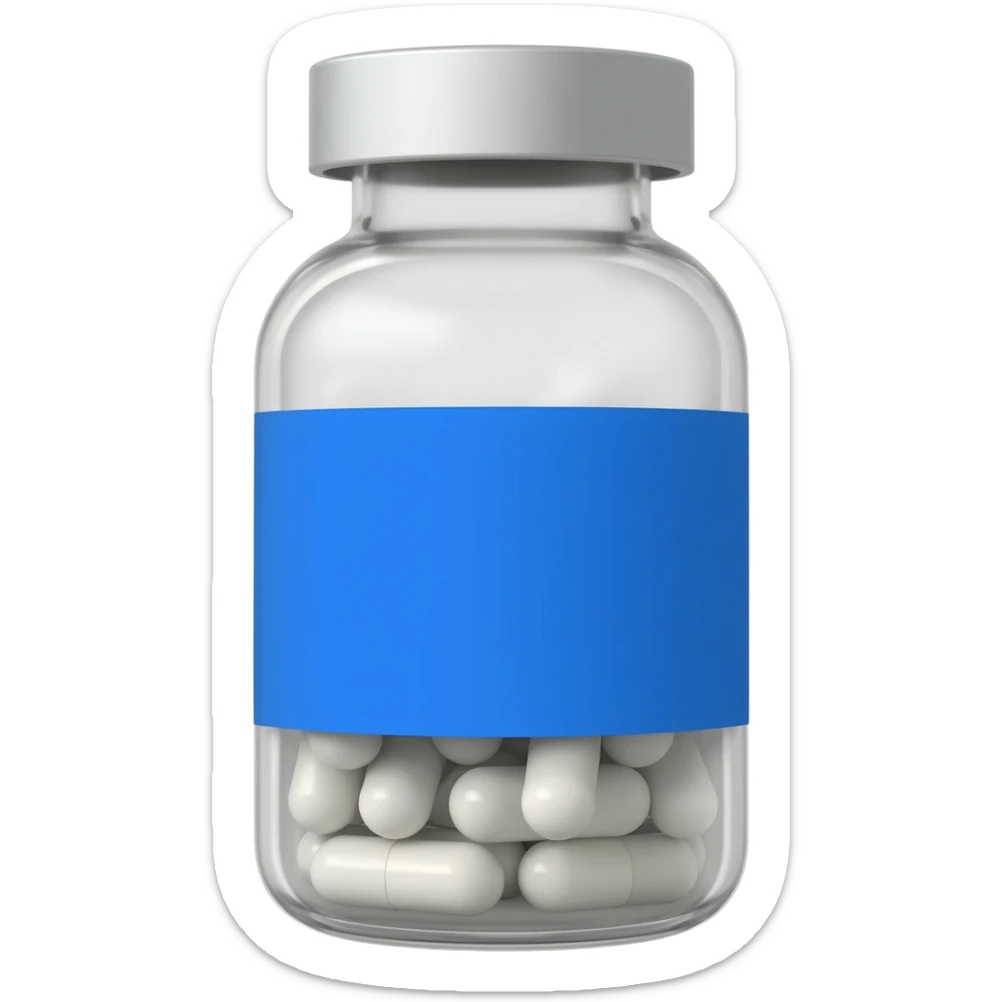 A bottle of pills sticker