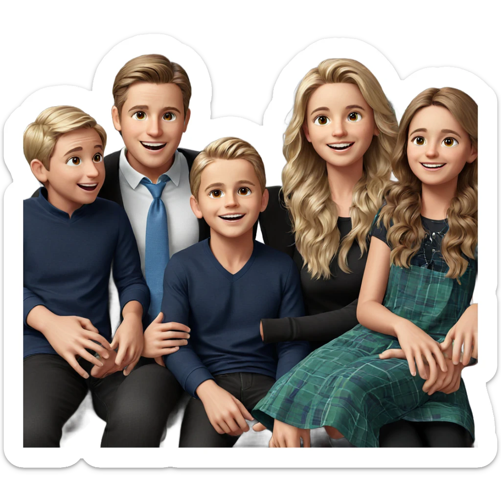 happy group of friends together sticker