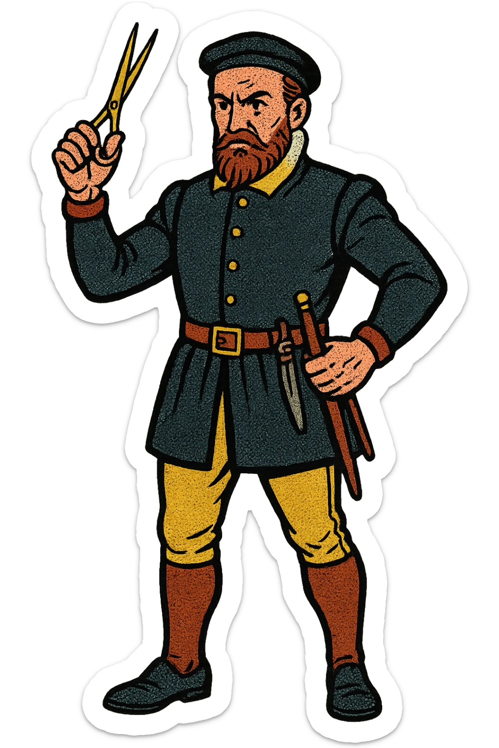 The full body of french barber surgeon ambroise pare sticker