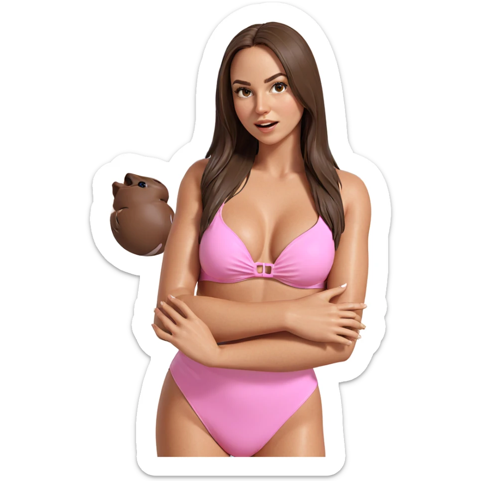 girl in brown swimsuit attire sticker