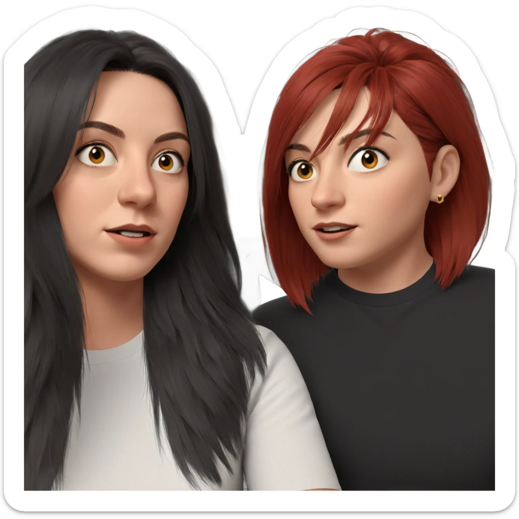 friends with stylish hair sticker