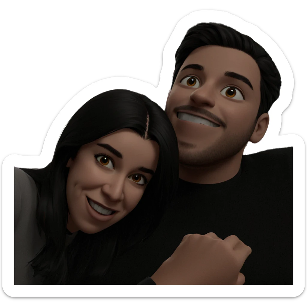 playful moment between friends sticker