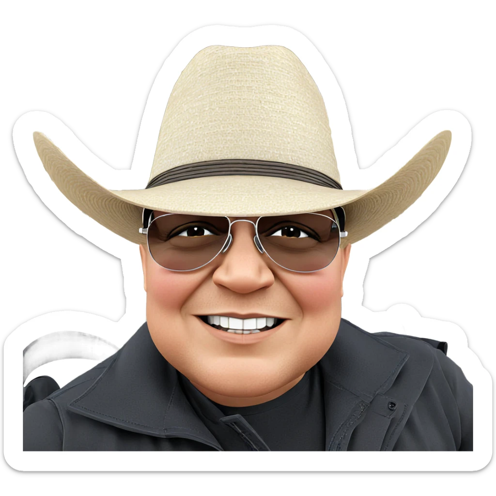 boy with hat and sunglasses sticker