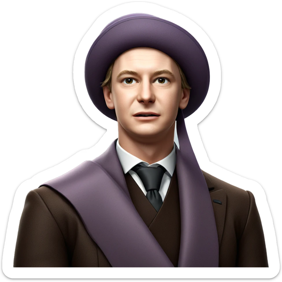 dapper boy in a hat sticker