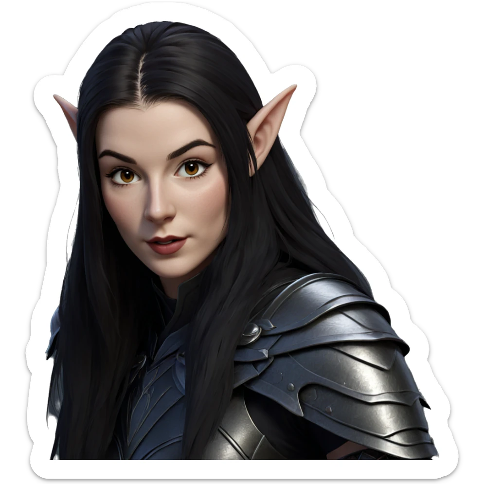 realistic elven warrior portrait sticker