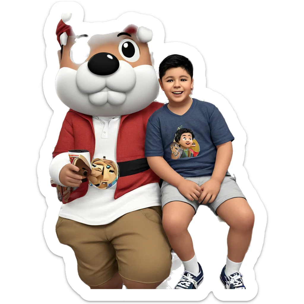 boys having fun indoors sticker