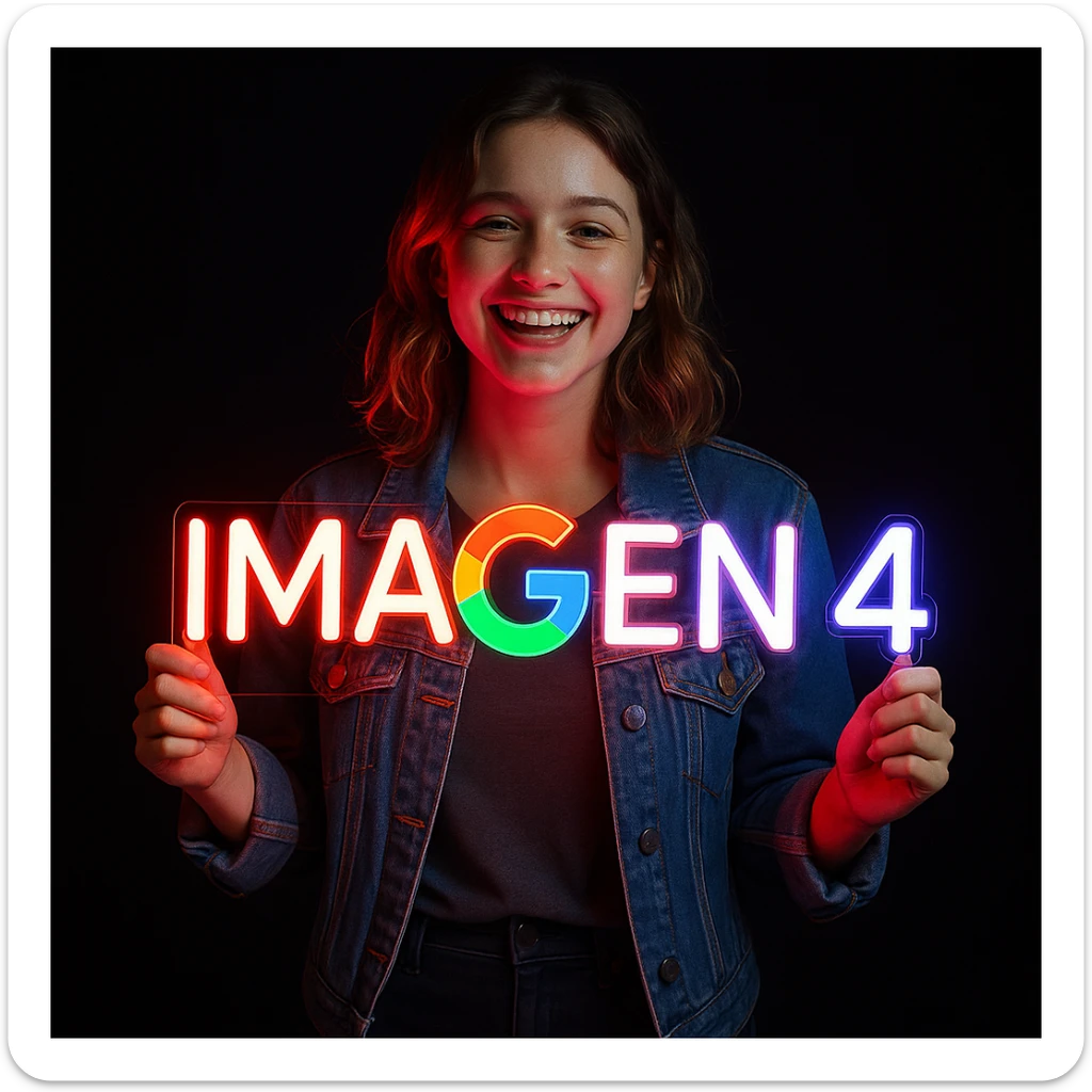 make a girl holding this sign, but sign in made of neon sticker