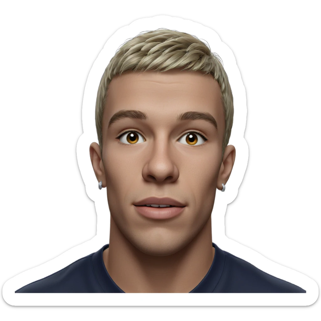 male portrait with earrings sticker