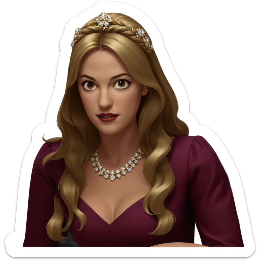 blonde beauty in elegant dress sticker