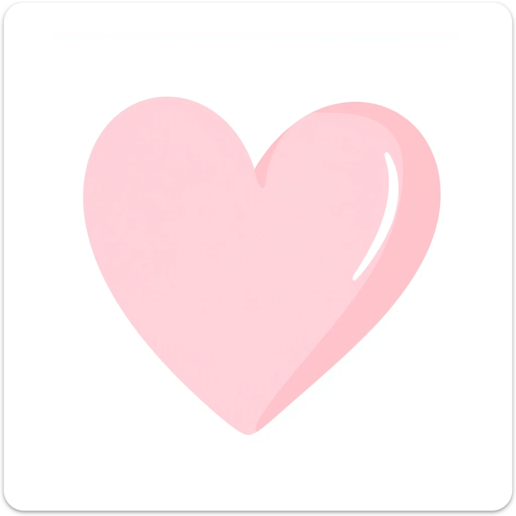 pastel pink hand-drawn heart sticker