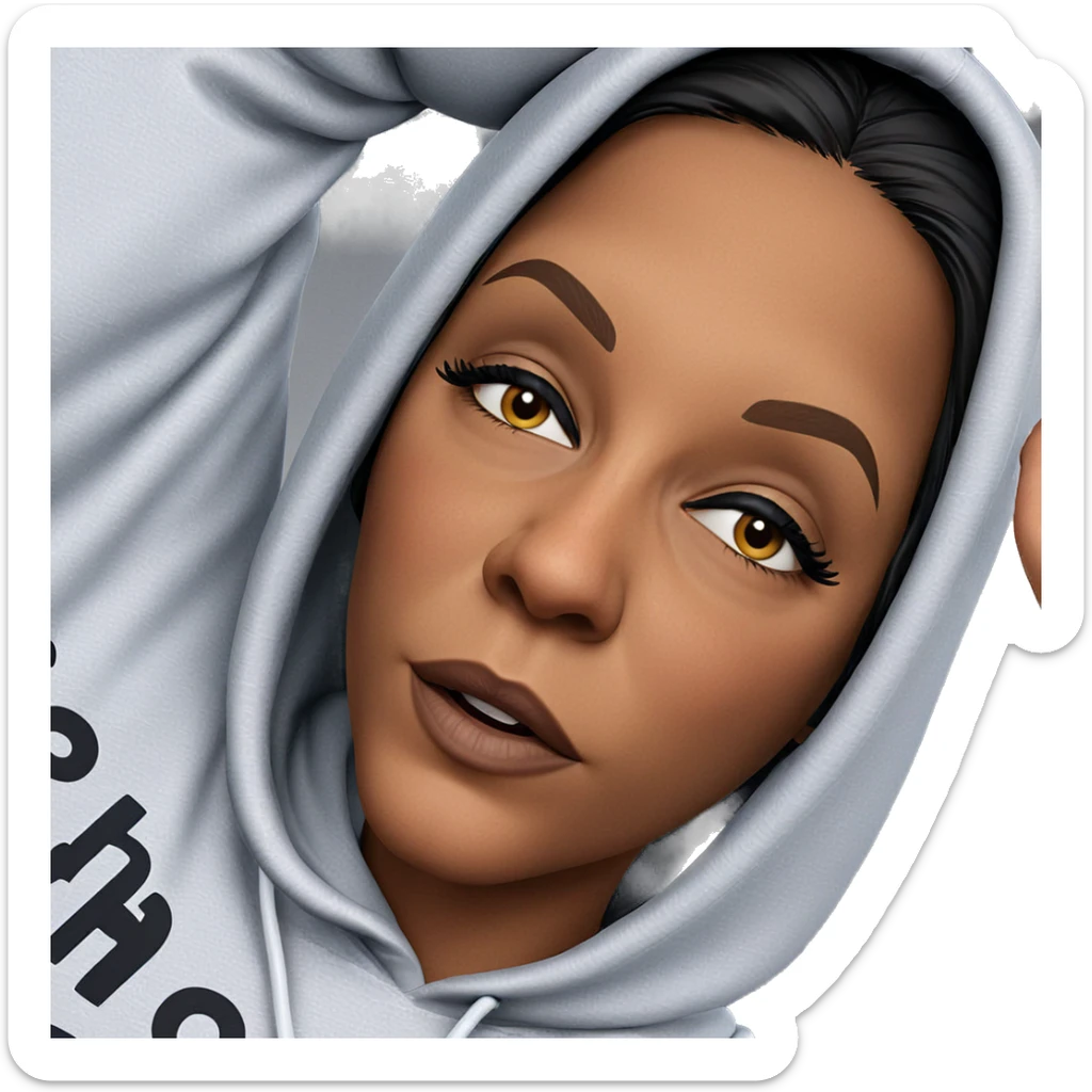 dark beauty in a hood sticker