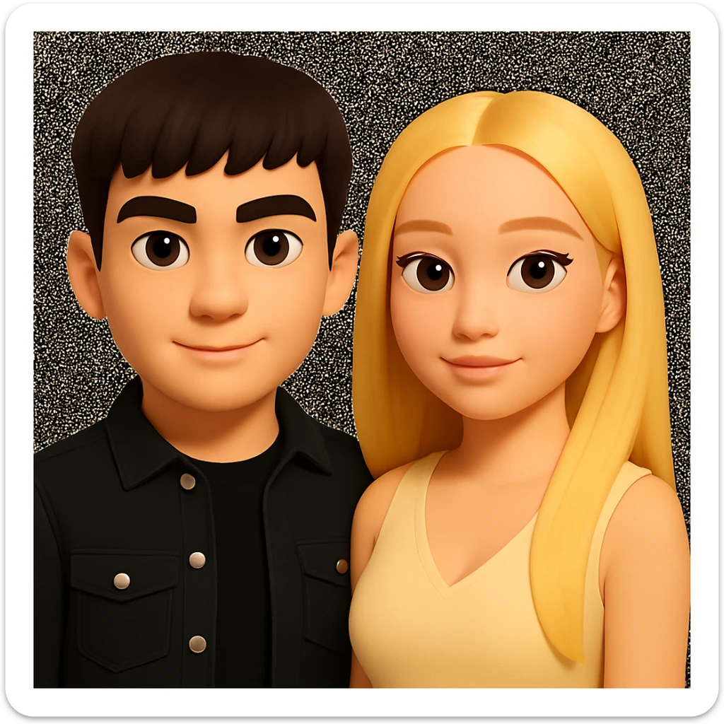 Slightly increase the volume of the upper body of the girl and slightly rotate her to face forward. Preserve the style of the original image. sticker