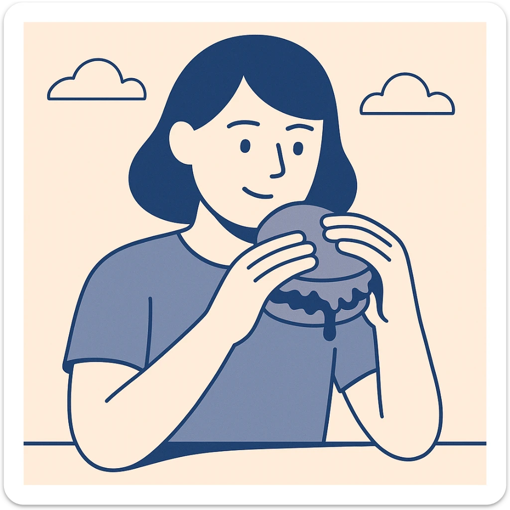 person eating sloppy joe sticker
