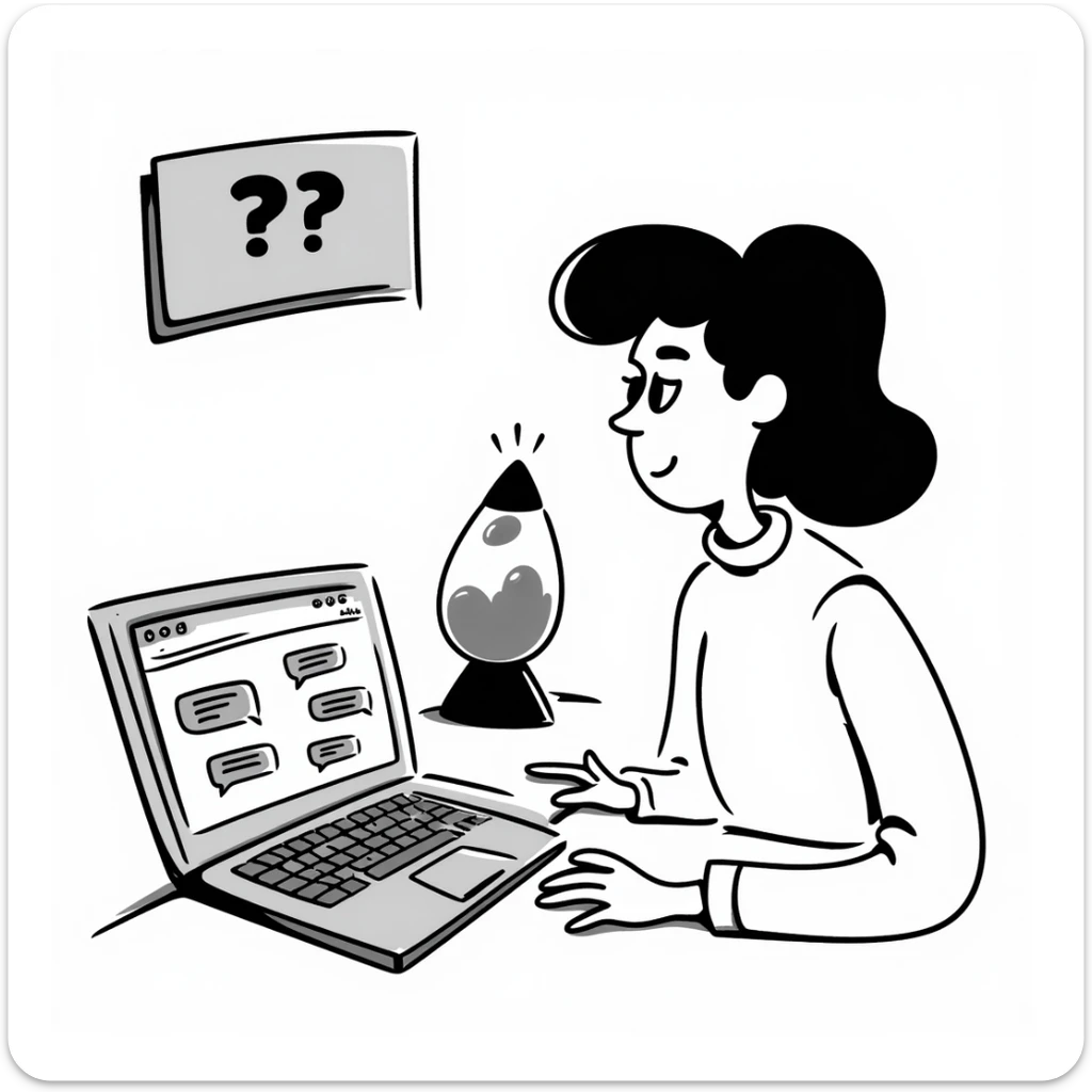 A bedroom lit by a lava lamp and an open laptop running early 2000s MSN Messenger

 sticker