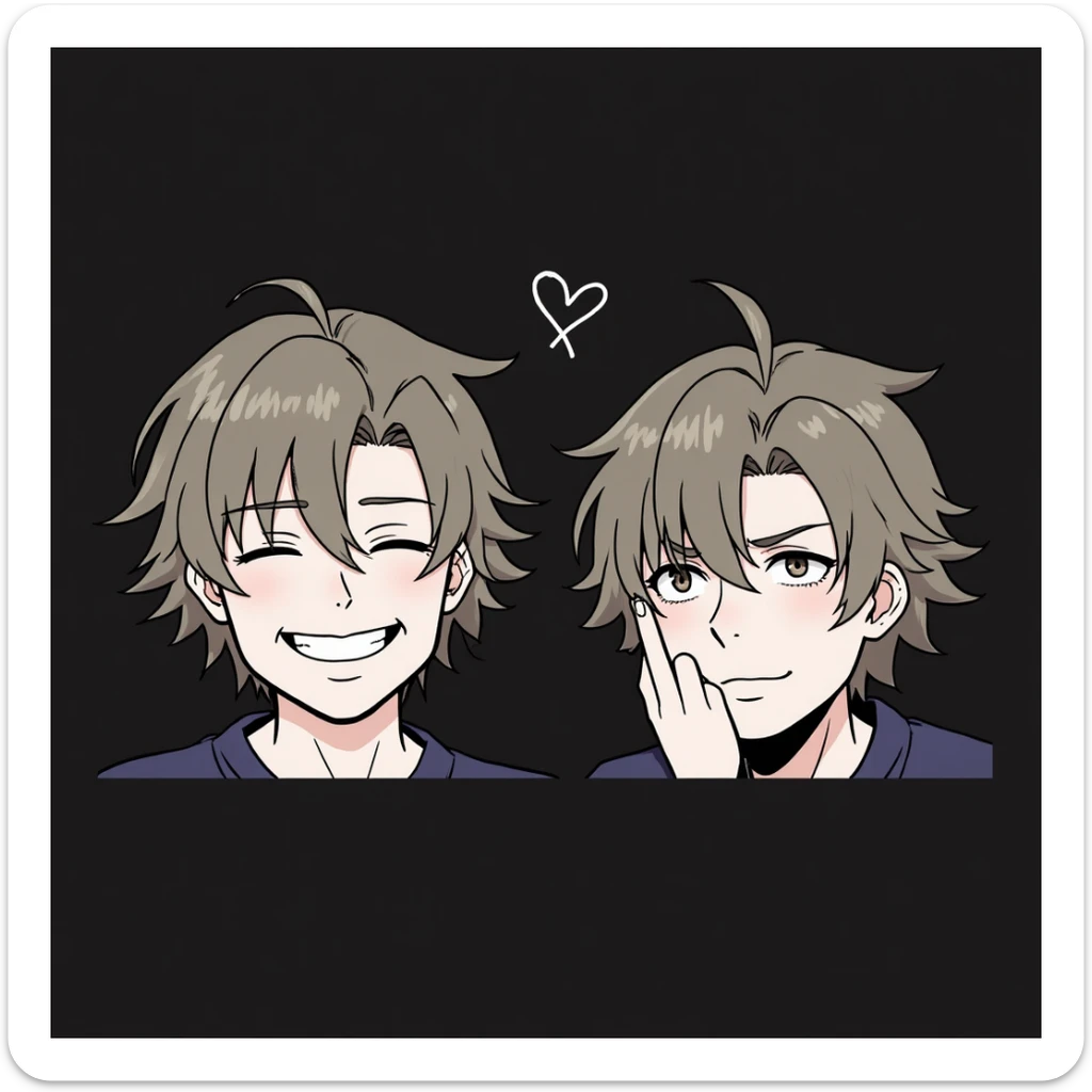 emo heart broken in two sticker