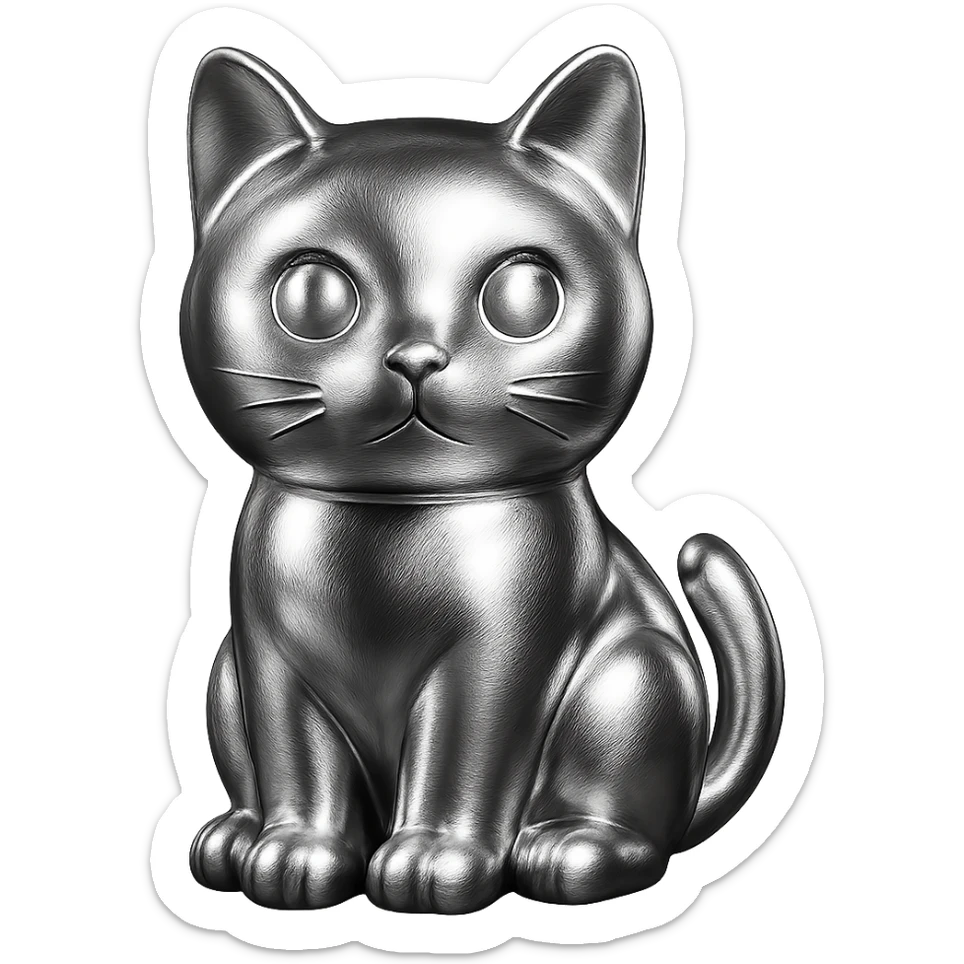 aesthetic cat, chrome style sticker