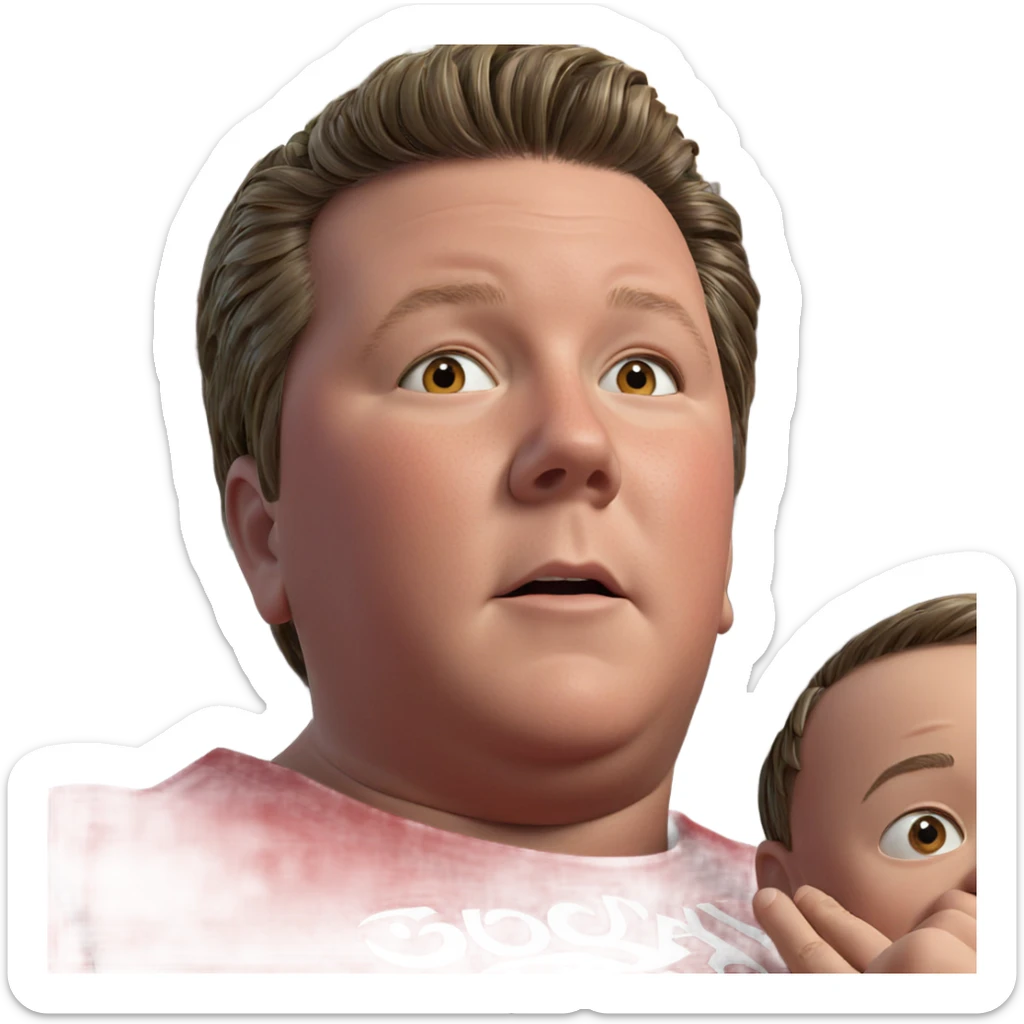 confident boy in red shirt sticker