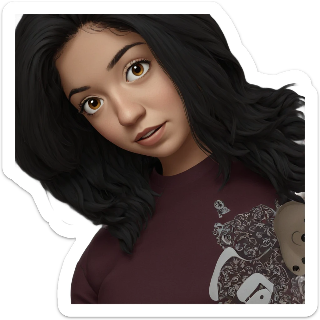 realistic portrait of girl sticker