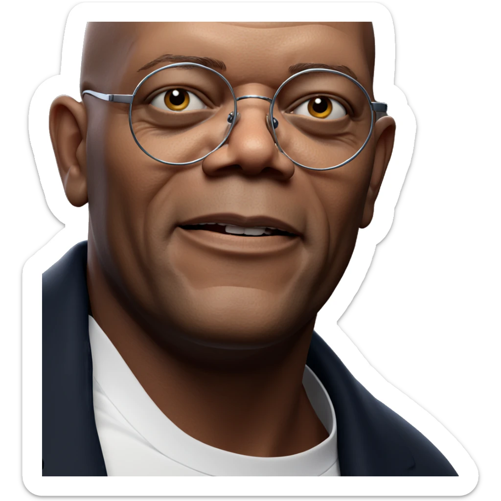 bald man in white shirt sticker