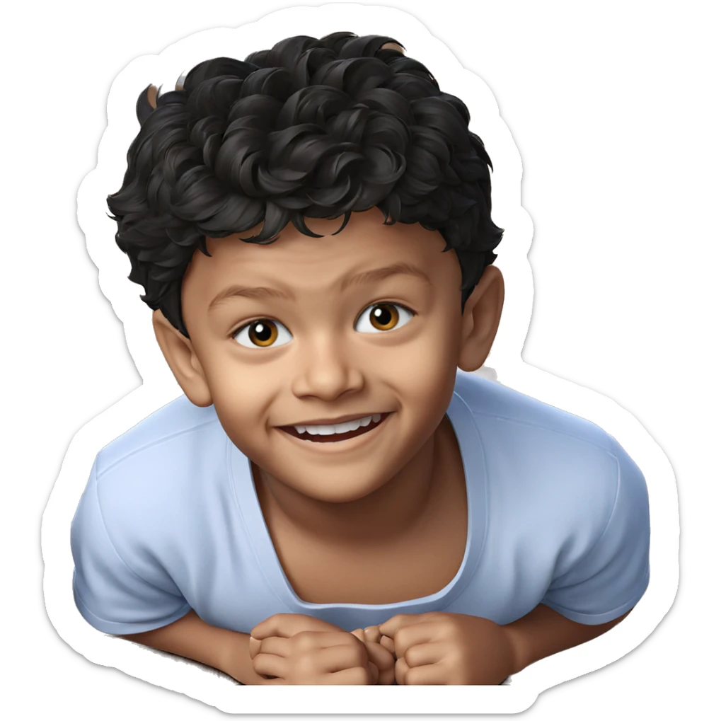 smiling boy in casual shirt sticker