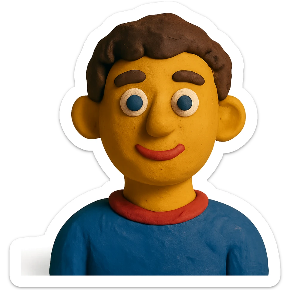 portrait emoji of a person in claymation style sticker