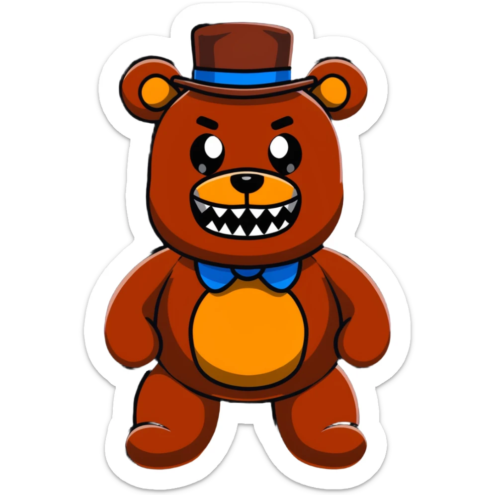 Scary Freddy Fazbear with glowing eyes from Five Nights at Freddy's sticker