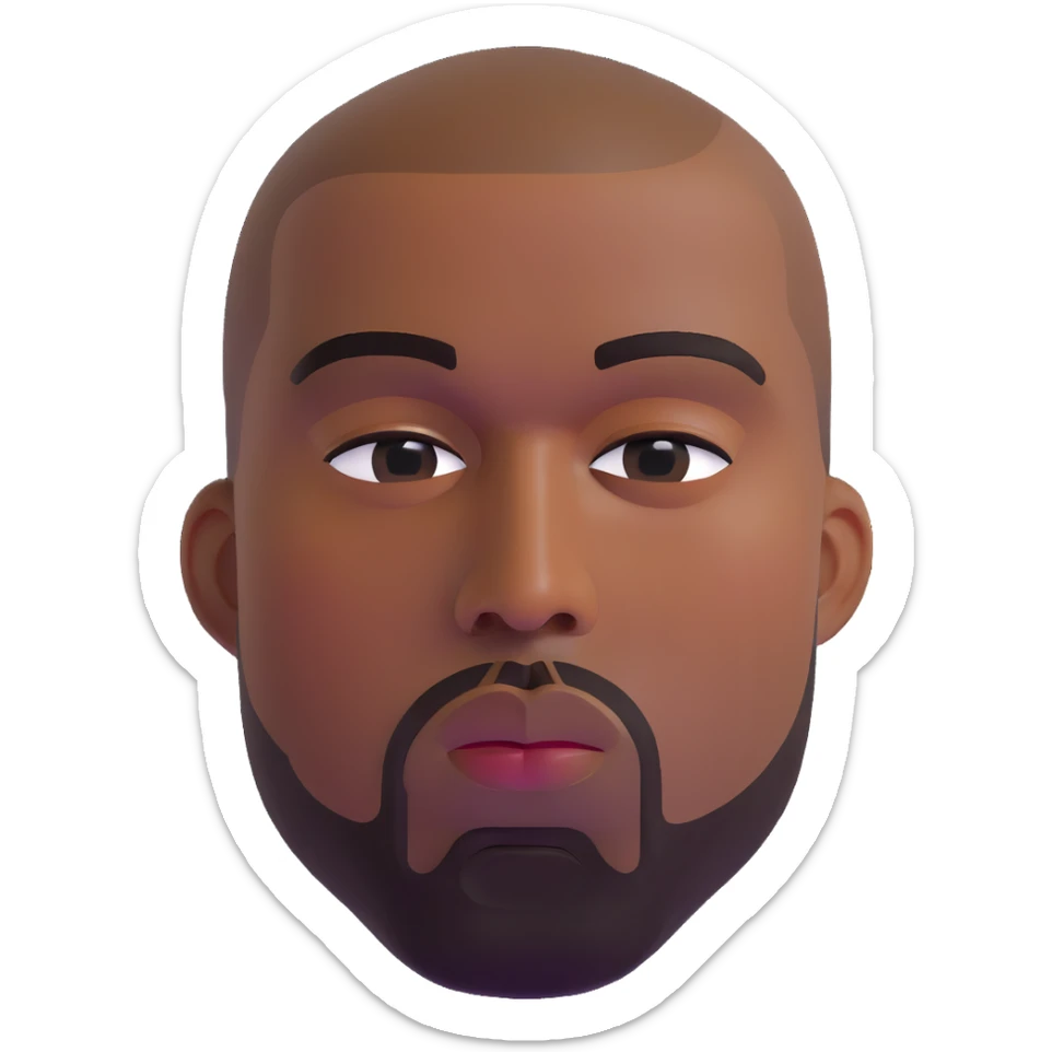 face of Kanye West sticker