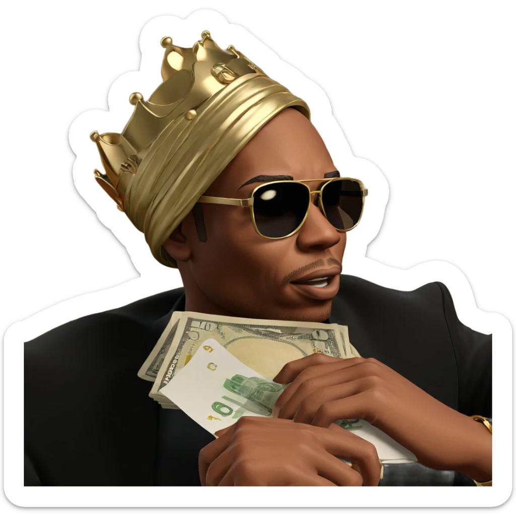 king of cash and style sticker