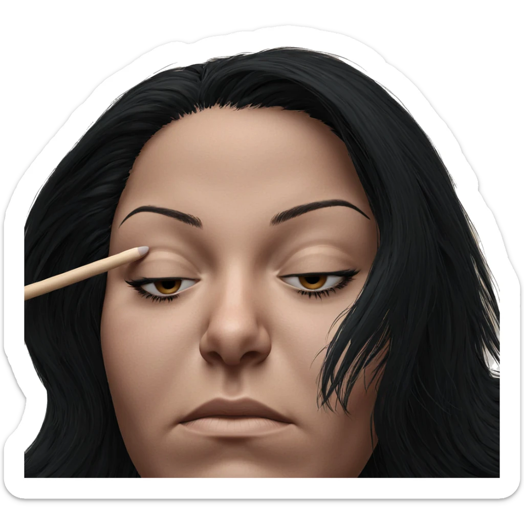 girl with closed eye portrait sticker