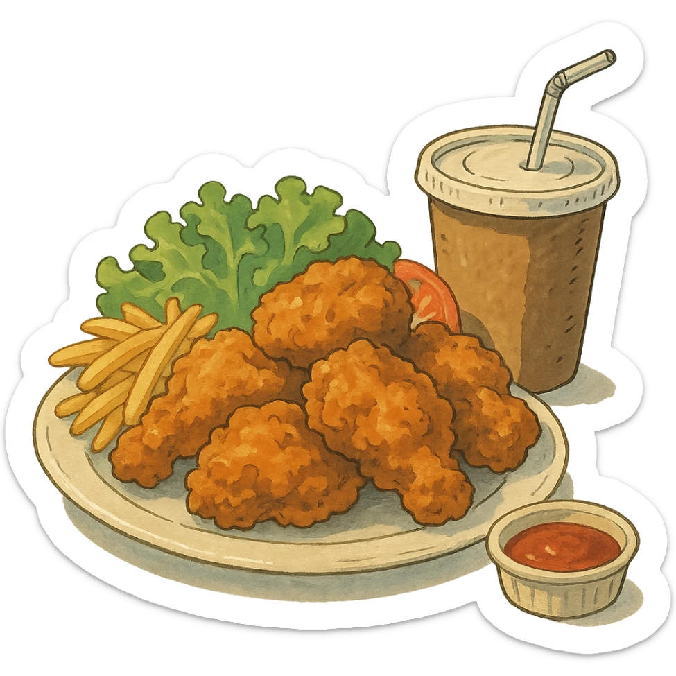 fried chicken meal sticker