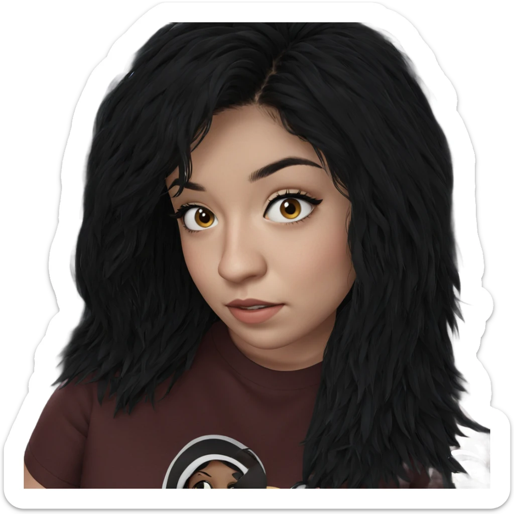 black-haired girl in car sticker